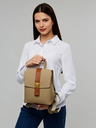 JS-82095-61 бежевый рюкзак женский (кожа) Jane's Story