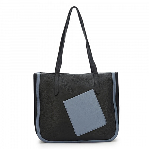 Женская сумка-шоппер  черная DY-43-04 натуральная кожа