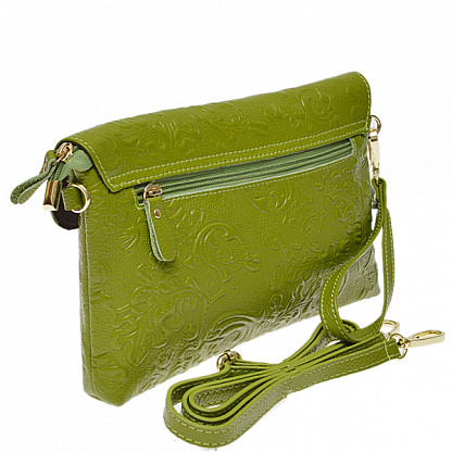 G-8999-71(цветы) зеленая сумка-клатч женская (кожа) Jane's story