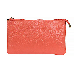 Женская сумка клатч розовая G8077-84 натуральная кожа