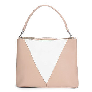 Женская сумка-сэтчел  бежевая AQ-6805-61_62 натуральная кожа