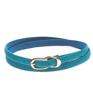 Женский ремень голубой FB-1219-70 натуральная кожа