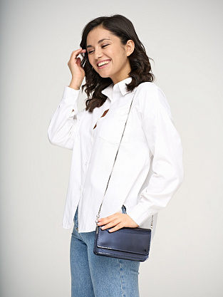 JD-8009-60 синяя сумка женская (кожа) Jane's Story