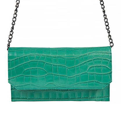 T-0115-65 зеленая сумка-клатч женская (кожа) Jane's story