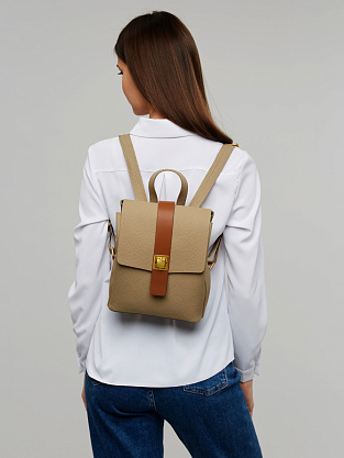 JS-82095-61 бежевый рюкзак женский (кожа) Jane's Story