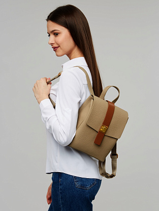 JS-82095-61 бежевый рюкзак женский (кожа) Jane's Story