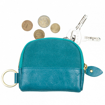 940-70 светло голубой кошелек-монетница (кожа) Fancy's bag
