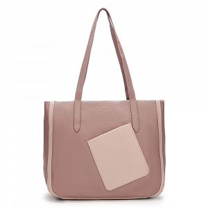 Женская сумка-шоппер  розовая DY-43-85 натуральная кожа