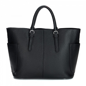 Женская сумка-тоут черная MY-9617-04 натуральная кожа
