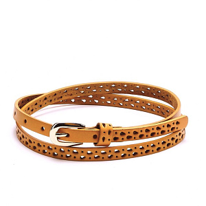 Женский ремень желтый Y-174-67 натуральная кожа