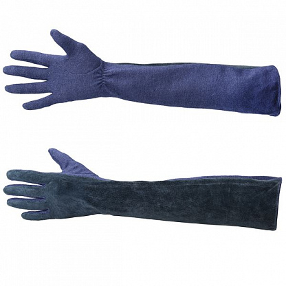 23.1-12 синие перчатки женские (замша) Fancy's bag