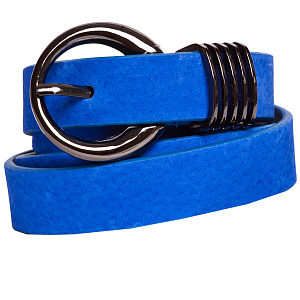 Женский ремень синий FB-1109-60 натуральная кожа