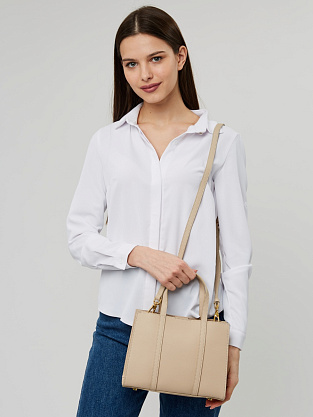 JS-KS-9936-1-61 бежевая сумка женская (кожа) Jane's Story