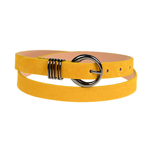 Женский ремень желтый FB-1109-67 натуральная кожа