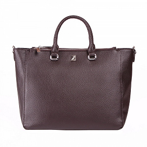 Женская сумка-шоппер  коричневая KYZ-10152-75 натуральная кожа