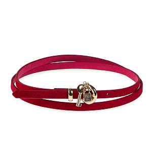 Женский ремень красный FB-1119-12 натуральная кожа