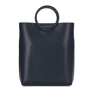 Женская сумка-шоппер синяя FF-028-60 натуральная кожа