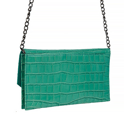 T-0115-65 зеленая сумка-клатч женская (кожа) Jane's story