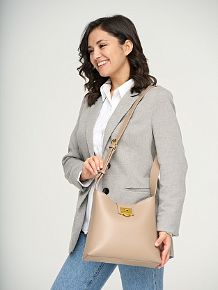 JS-9930-61 бежевая сумка женская (кожа) Jane's Story